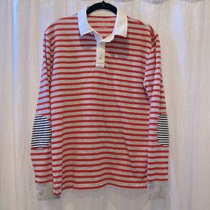 J.Crew / Crewcuts boys’ rugby shirt - grey & orange stripes NWOT